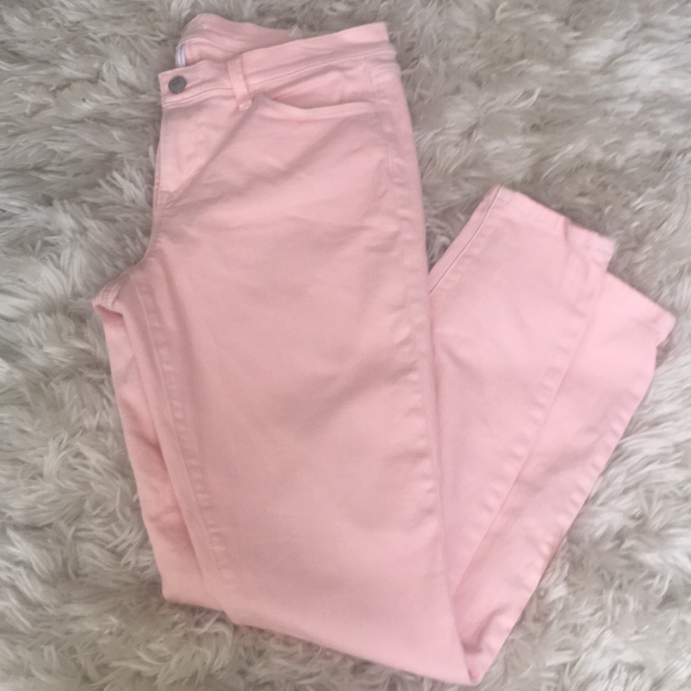 Ann Taylor Peachy pink skinny jeans